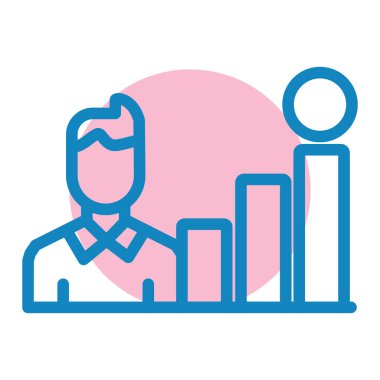 İş grafiği düz simge vektör çizim