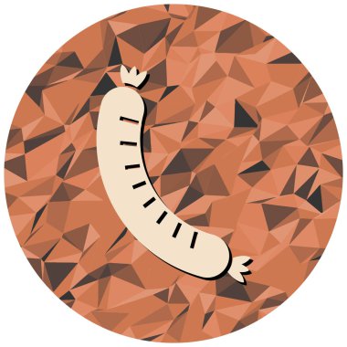 Sosis ikonu. vektör illüstrasyonu