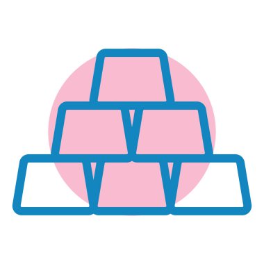 Tek bir altın çizgi simgesinin vektör illüstrasyonu