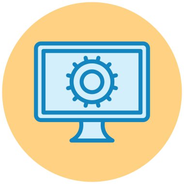 Bilgisayar. Web simgesi basit illüstrasyon