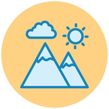 Güzel dağlar. Web simgesi basit tasarım