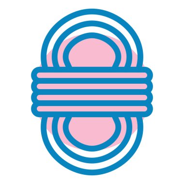 Tek bir mavi ve beyaz daire simgesinin vektör çizimi