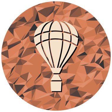 Sıcak hava balonu ikonu. Web tasarımı için uçan kağıt uçak vektör simgelerinin düz çizimi