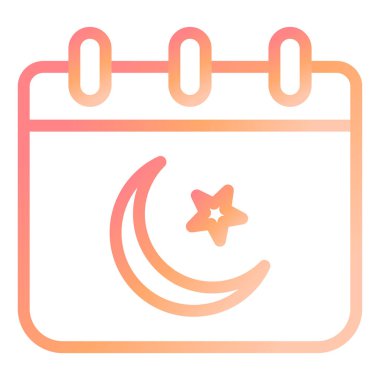 Ramazan takvimi. Web simgesi basit illüstrasyon 