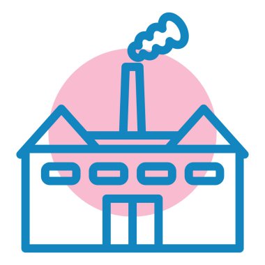 Fabrika. Web simgesi basit illüstrasyon