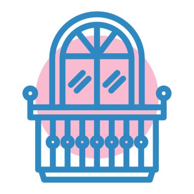 Balkon simgesi vektör illüstrasyonu