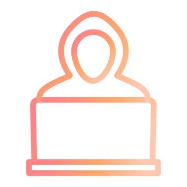 Hacker. Web simgesi basit illüstrasyon 