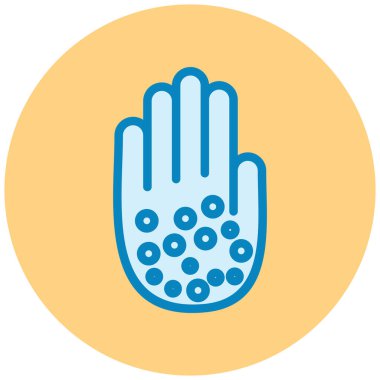 Virüs simgesi ile el, vektör illüstrasyonu basit tasarım