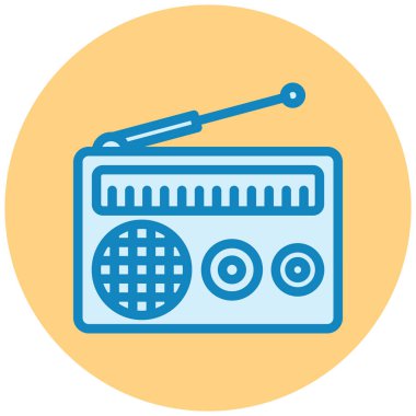 Radyo. Web simgesi basit illüstrasyon