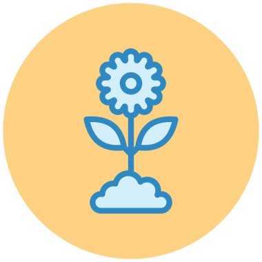 Çiçek. Web simgesi basit illüstrasyon