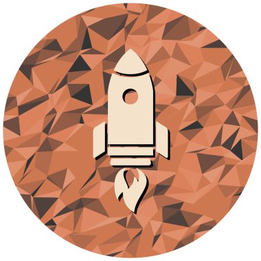 Roket. Web simgesi basit illüstrasyon