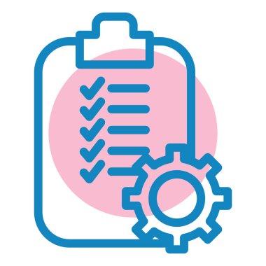 Liste simgesi ve vektör illüstrasyonlu pano