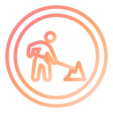 Yol Çalışması modern simgesinin vektör illüstrasyonu