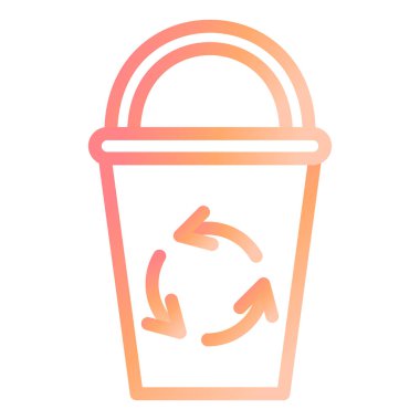 Çöp tenekesi. Web simgesi basit illüstrasyon