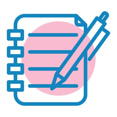 kalem ve kalem ikonu vektör illüstrasyon tasarımı içeren not defteri