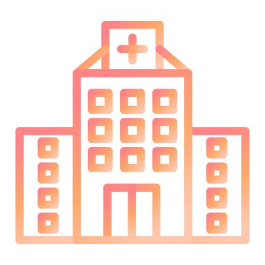 Hastane binası ikon vektör illüstrasyonu