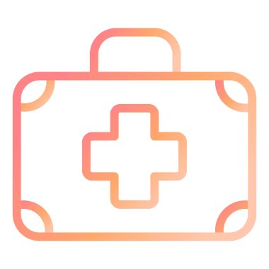 İlk yardım çantası. Web simgesi basit illüstrasyon 