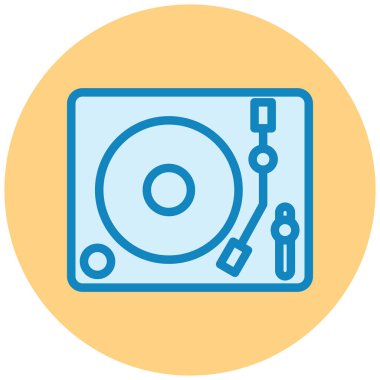 Müzik çalar. Basit resimleme