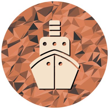 Gemi simgesi. Web için korsan tekne vektör simgelerinin düz çizimi