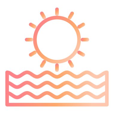 Deniz modern simge vektör illüstrasyonu 