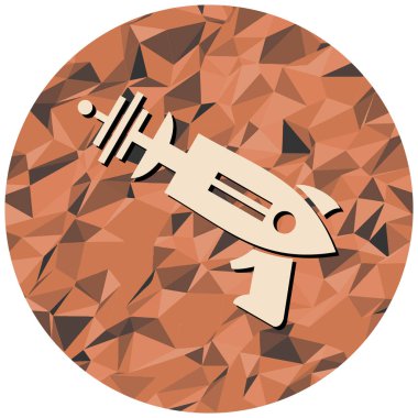 Roket ikonu. Dünya gezegeninin izometrik vektör çizimi.