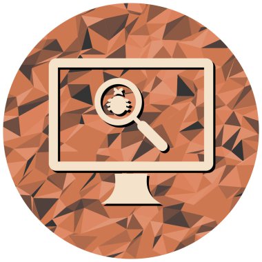 Büyüteç ve ikili kodlu bilgisayar monitörü