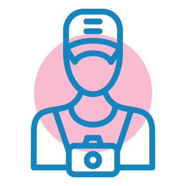 Muhabir simgesi, vektör illüstrasyonu basit tasarım