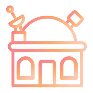 Gözlemevi modern ikon vektör illüstrasyonu 