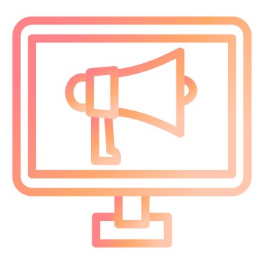 Megafon. Web simgesi basit illüstrasyon