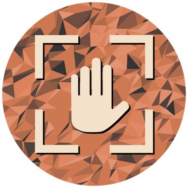 Dur işareti simgesiyle el. vektör illüstrasyonu