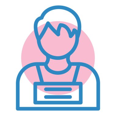 Kadın. Web simgesi basit illüstrasyon