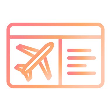 Uçak biletleri modern simge vektör illüstrasyonu