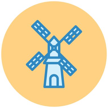 Yel değirmeni Web simgesi basit illüstrasyon