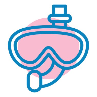 Dalış maskesi. Web simgesi basit illüstrasyon