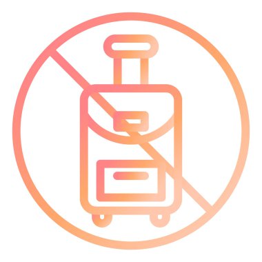 Seyahat yok. Web simgesi basit illüstrasyon 