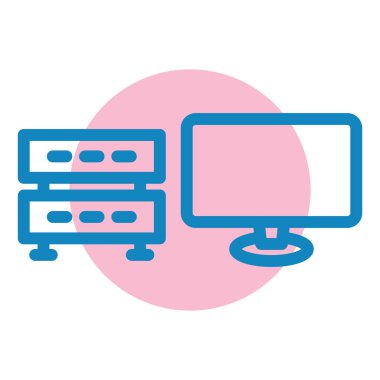 Bilgisayar web simgesi. Basit resimleme