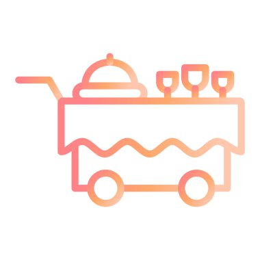 Gıda Tramvayı modern ikon vektör çizimi 