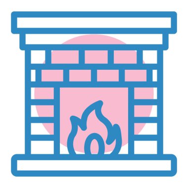 Şömine. Web simgesi basit illüstrasyon