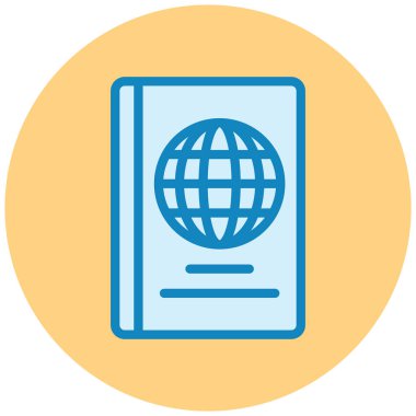 Pasaport. Web simgesi basit illüstrasyon