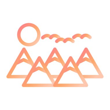 Dağlar. Web simgesi basit illüstrasyon 