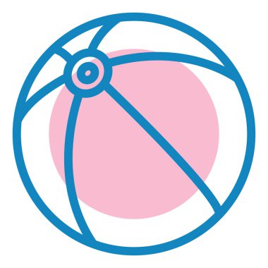 Plaj topu simgesi, vektör illüstrasyon