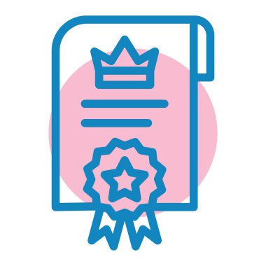 Sertifika. Web simgesi basit illüstrasyon