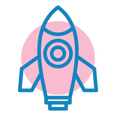 Roket. Web simgesi basit illüstrasyon