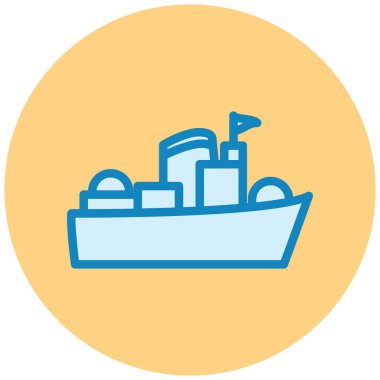 Gemi. Web simgesi basit illüstrasyon