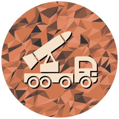 Kırmızı ve beyaz arkaplanı olan bir kamyonun simgesi