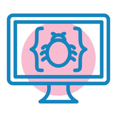 Bilgisayar virüsü. Web simgesi basit illüstrasyon