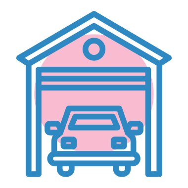 araba garajı ikonu vektör illüstrasyonu