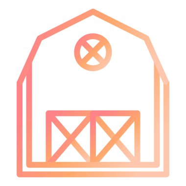 Ahır. Web simgesi basit illüstrasyon