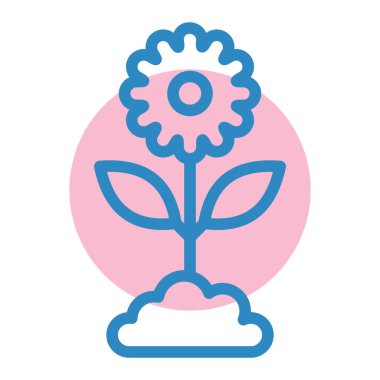 Çiçek. Web simgesi basit illüstrasyon