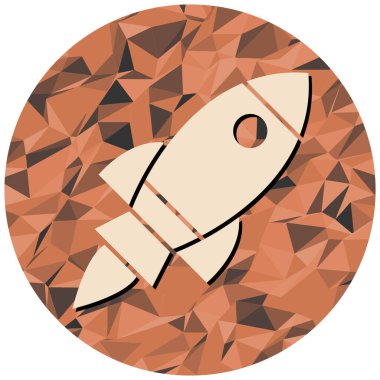 Roket. Web simgesi basit illüstrasyon